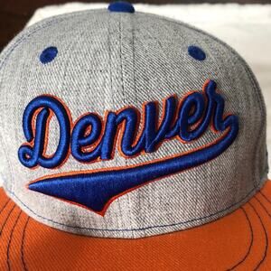 Denver Broncos Snapback Hat Script Aksels NFL Football Orange Blue Cap Adjustabl